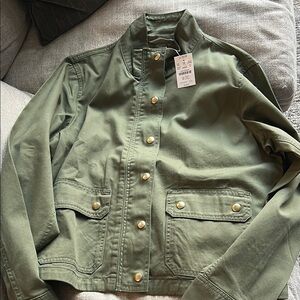 Stylish Olive Green Jacket with Gold Buttons
